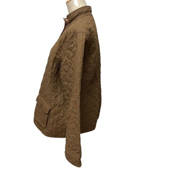 Lands' End Thermolite Reversible Barn Quilted Jacket Brown Floral Print Size‎ L - Picture 4 of 16